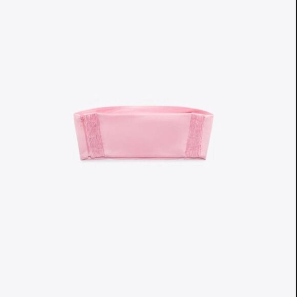Zara NWT Cropped Bandeau Top Pink Size M Limited Edition Bloggers Fav - Picture 8 of 10